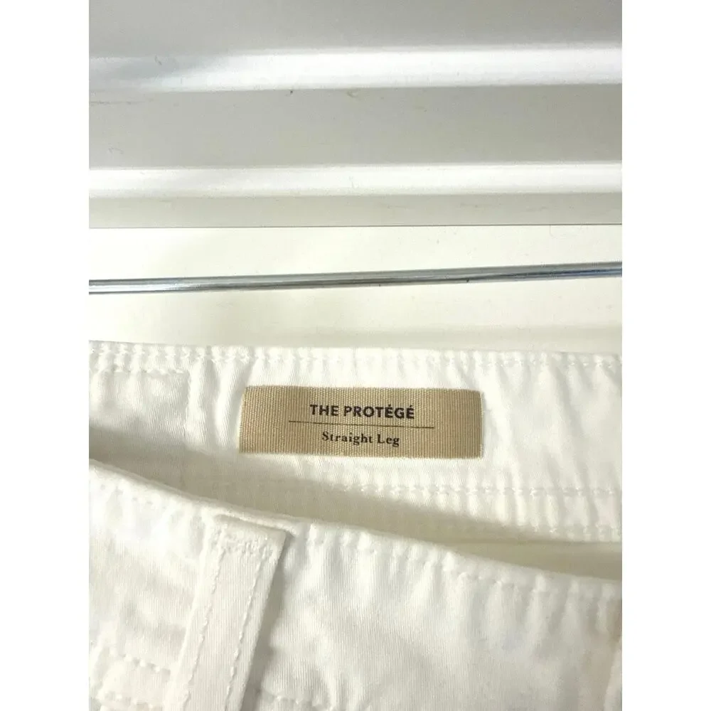 AG Adriano Goldschmied Men’s The Protégé Straight Leg White Jeans Sz 31x34  EUC